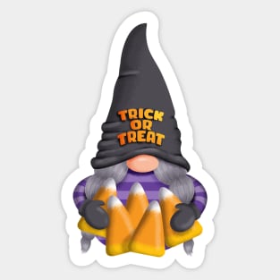 Gnome with Candy Corn - Trick or Treat Sticker